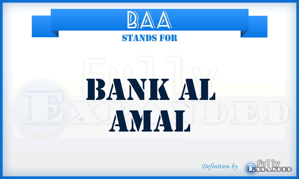 BAA - Bank Al Amal
