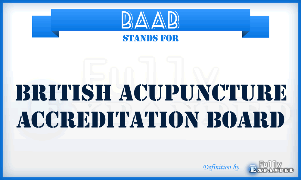 BAAB - British Acupuncture Accreditation Board