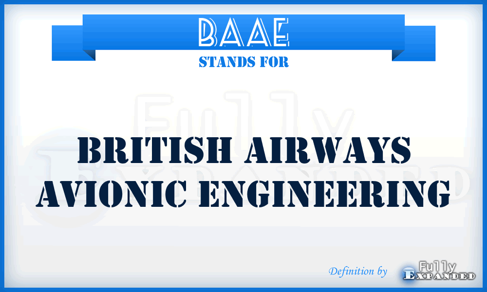 BAAE - British Airways Avionic Engineering