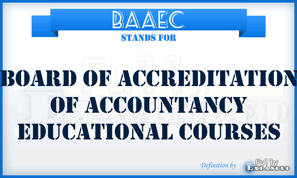 BAAEC - Board of Accreditation of Accountancy Educational Courses
