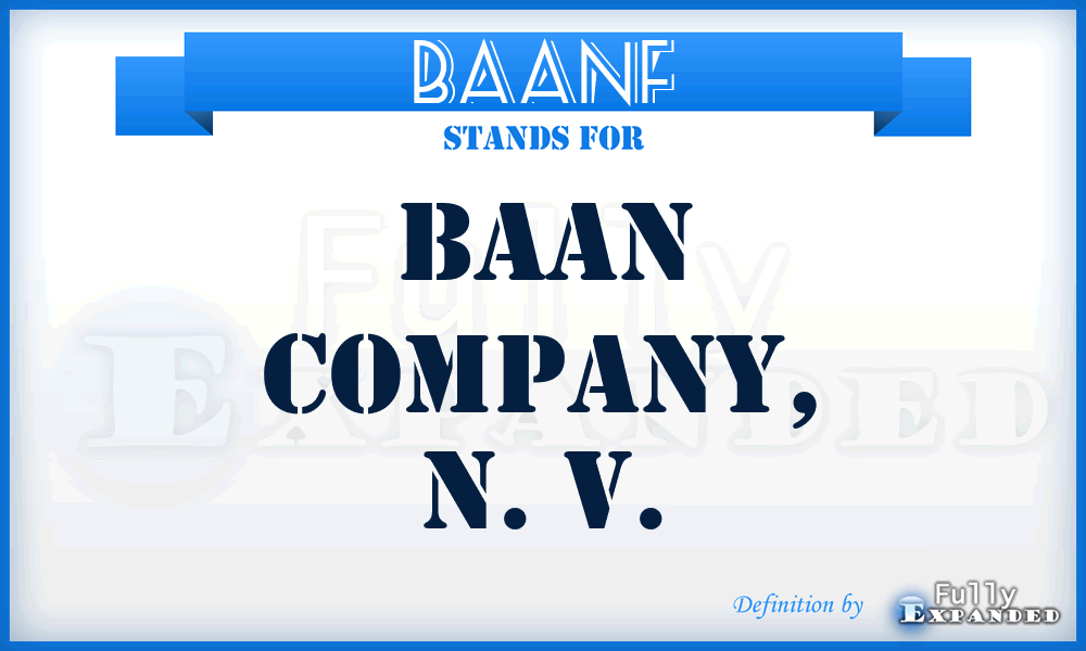 BAANF - Baan Company, N. V.