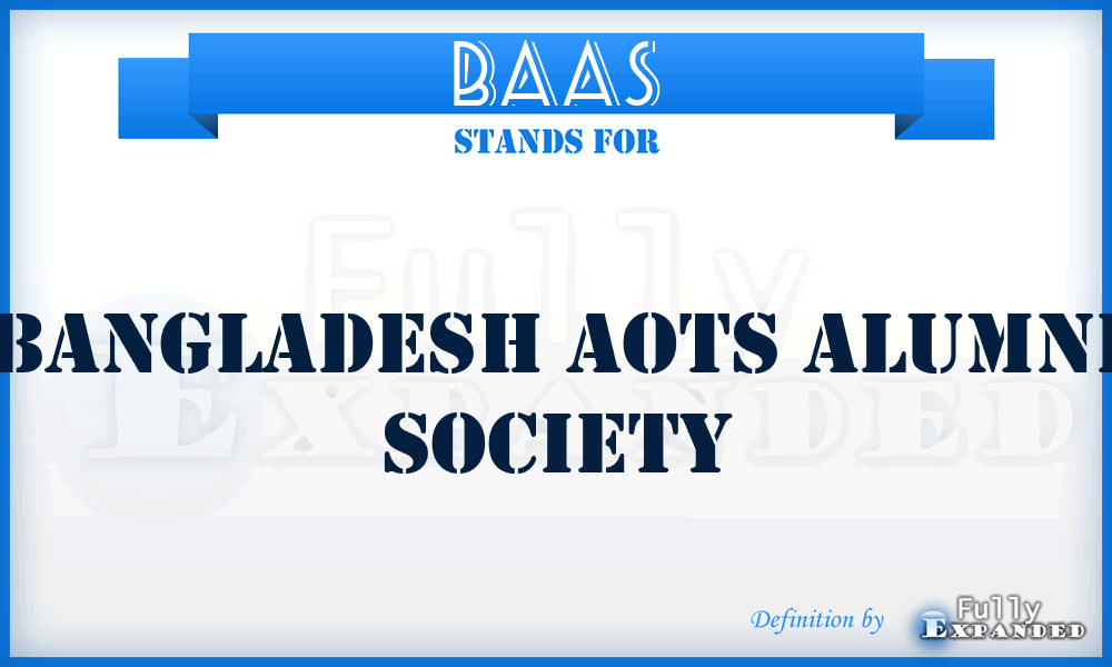 BAAS - Bangladesh AOTS Alumni Society