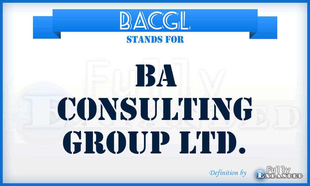 BACGL - BA Consulting Group Ltd.