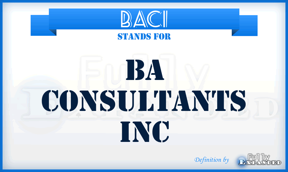 BACI - BA Consultants Inc