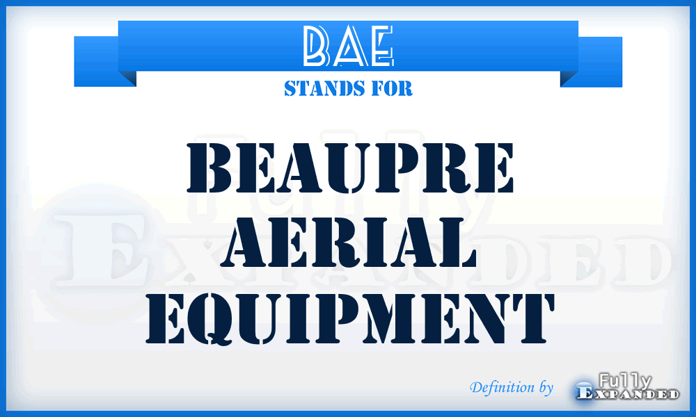BAE - Beaupre Aerial Equipment