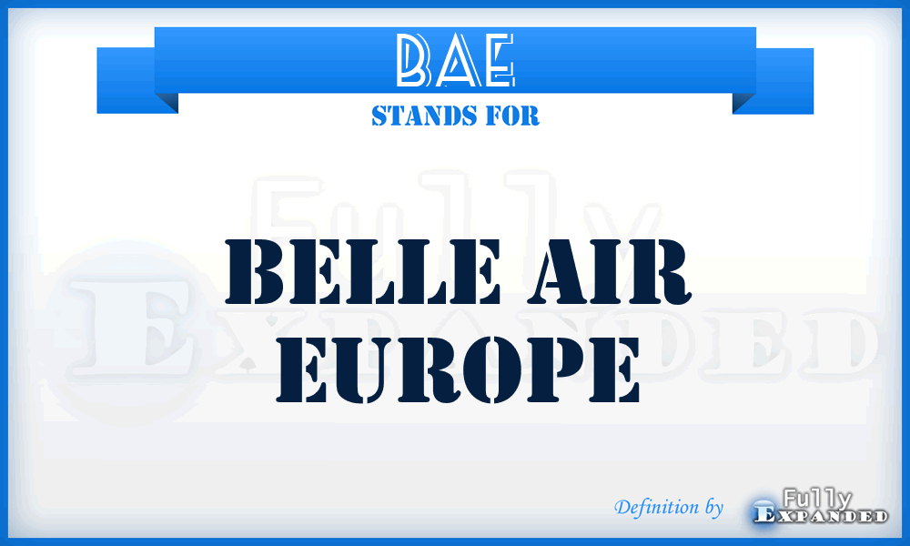 BAE - Belle Air Europe