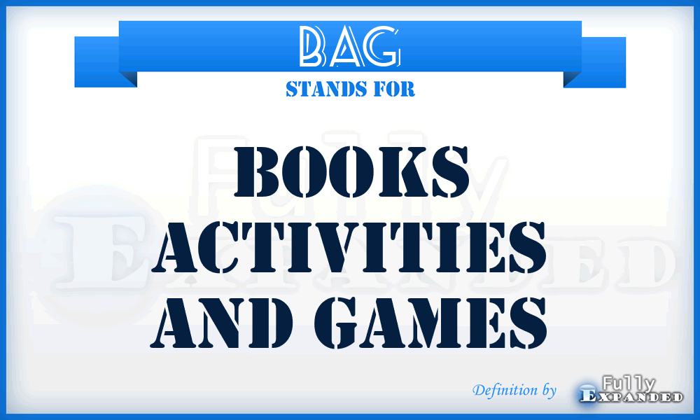 BAG - Books Activities And Games