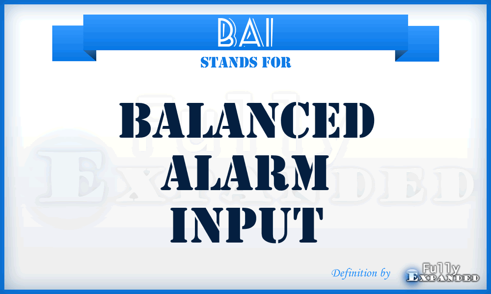 BAI - Balanced Alarm Input