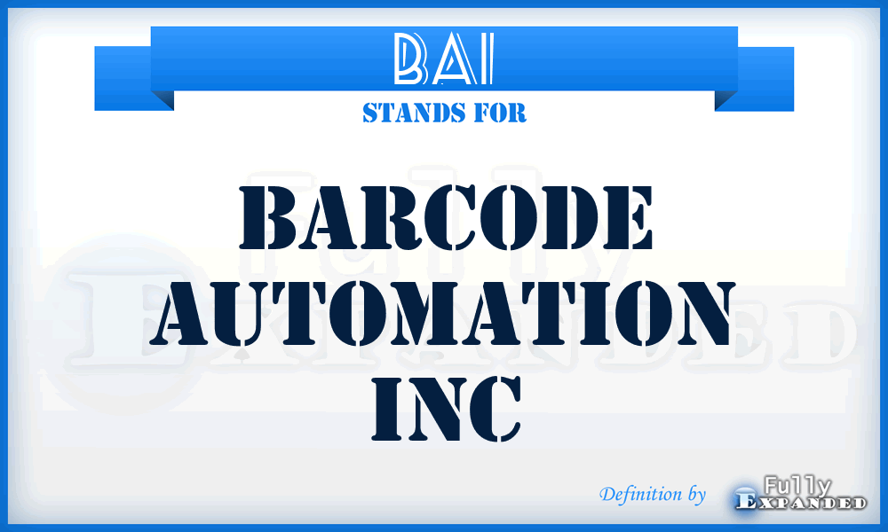 BAI - Barcode Automation Inc