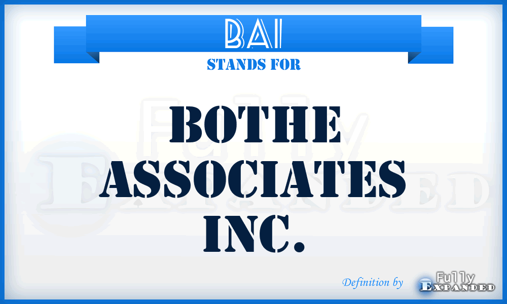 BAI - Bothe Associates Inc.