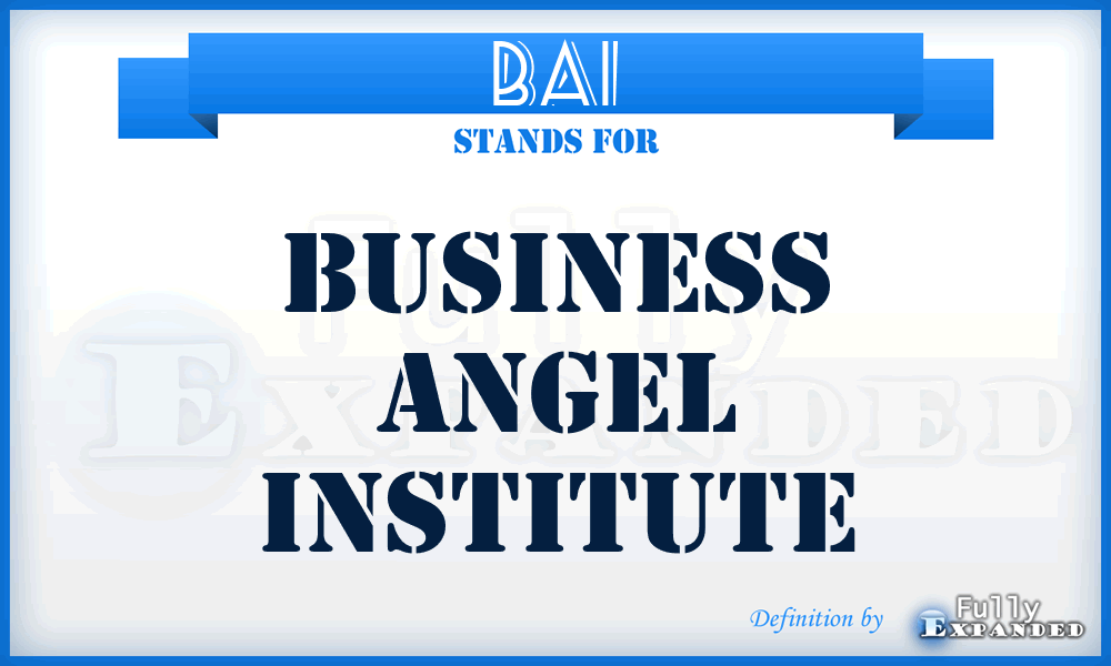 BAI - Business Angel Institute