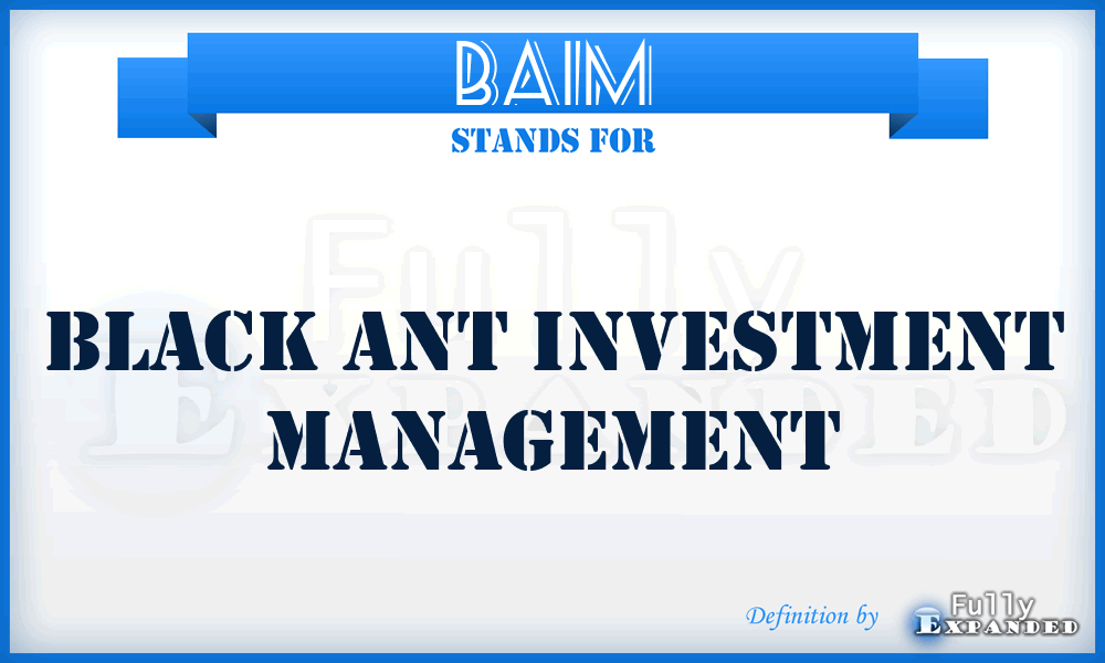 BAIM - Black Ant Investment Management