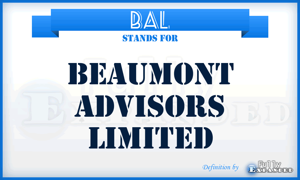 BAL - Beaumont Advisors Limited