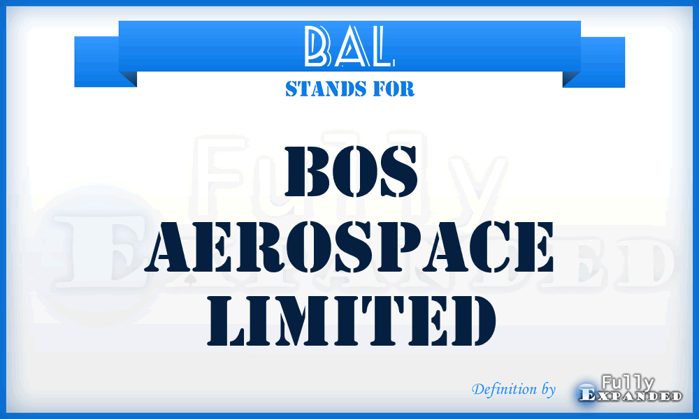 BAL - Bos Aerospace Limited