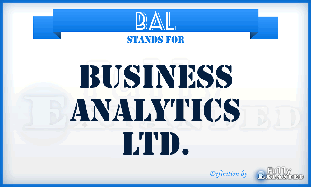 BAL - Business Analytics Ltd.