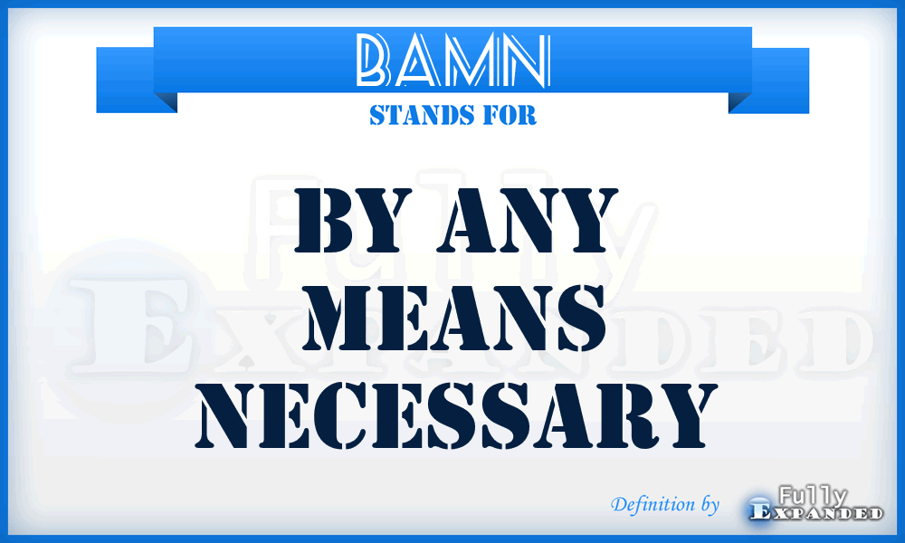 BAMN - By Any Means Necessary