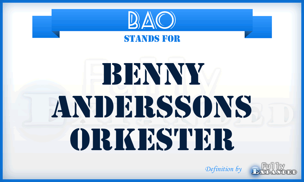 BAO - Benny Anderssons Orkester