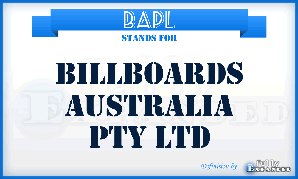 BAPL - Billboards Australia Pty Ltd