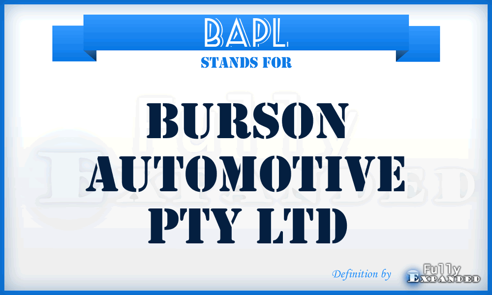 BAPL - Burson Automotive Pty Ltd