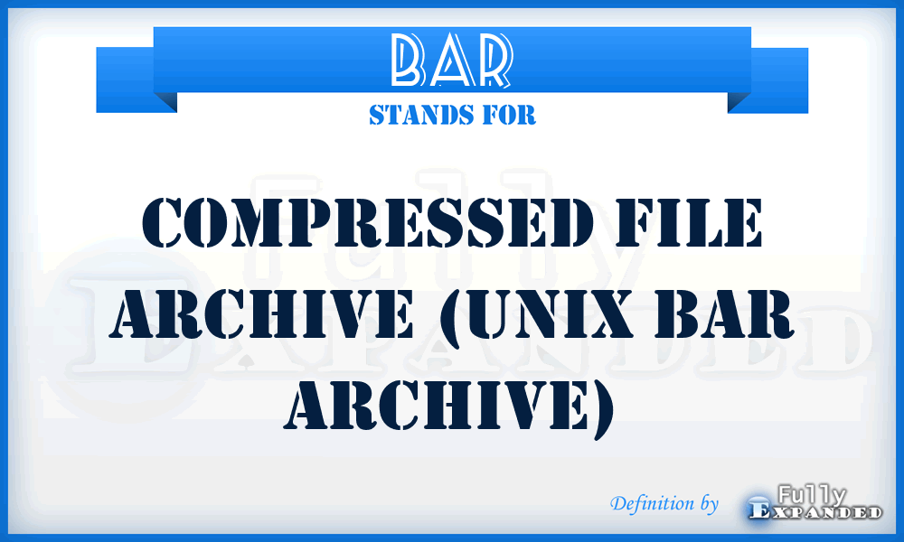 BAR - Compressed file archive (Unix BAR archive)