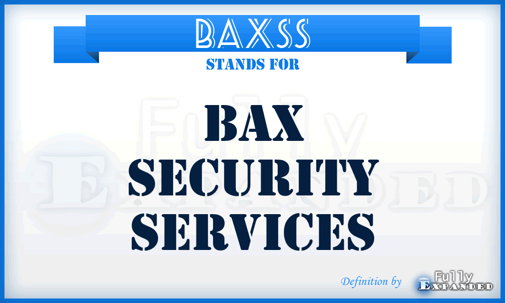 BAXSS - BAX Security Services