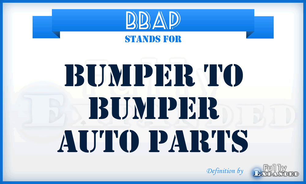 BBAP - Bumper to Bumper Auto Parts