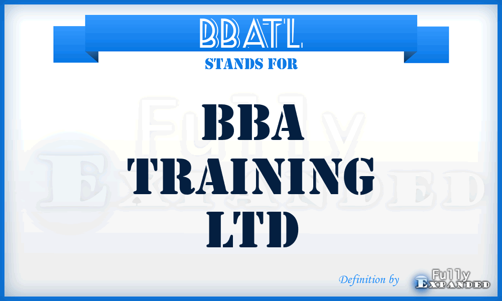BBATL - BBA Training Ltd