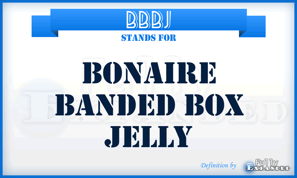 BBBJ - Bonaire Banded Box Jelly