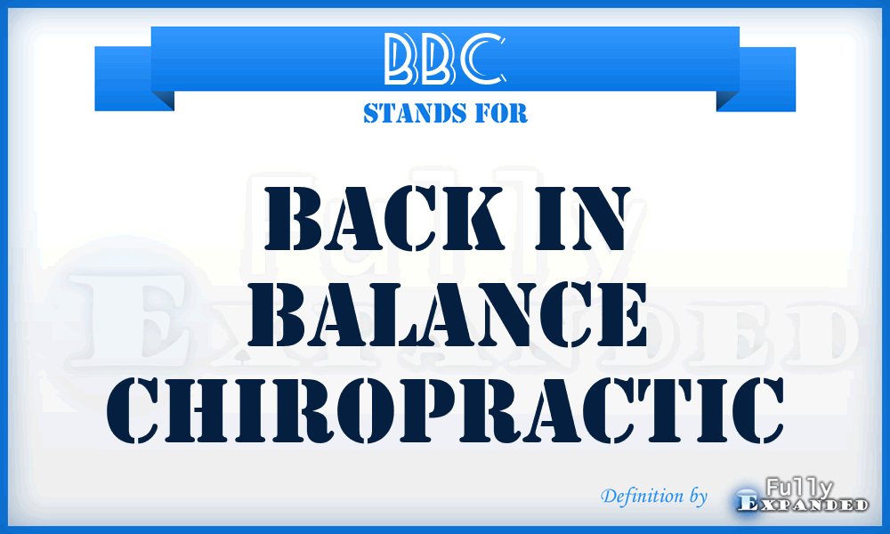BBC - Back in Balance Chiropractic