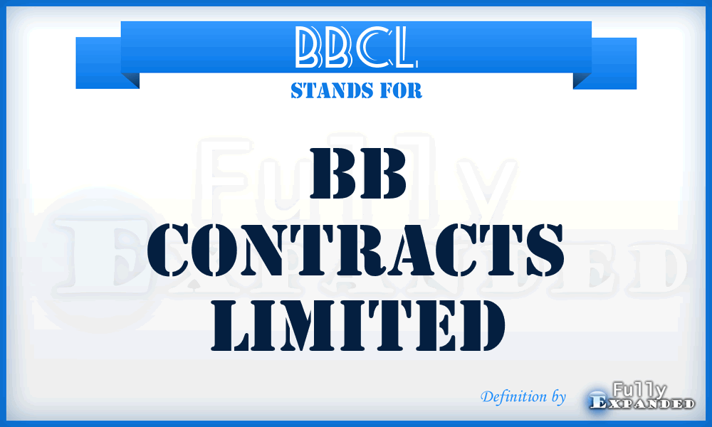 BBCL - BB Contracts Limited