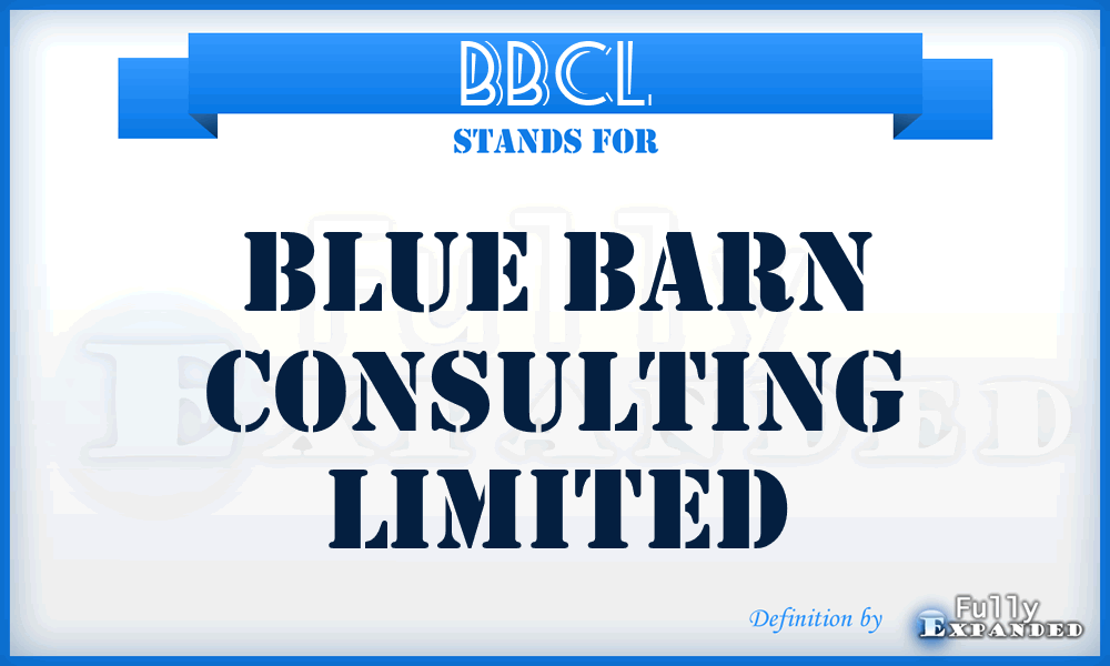 BBCL - Blue Barn Consulting Limited