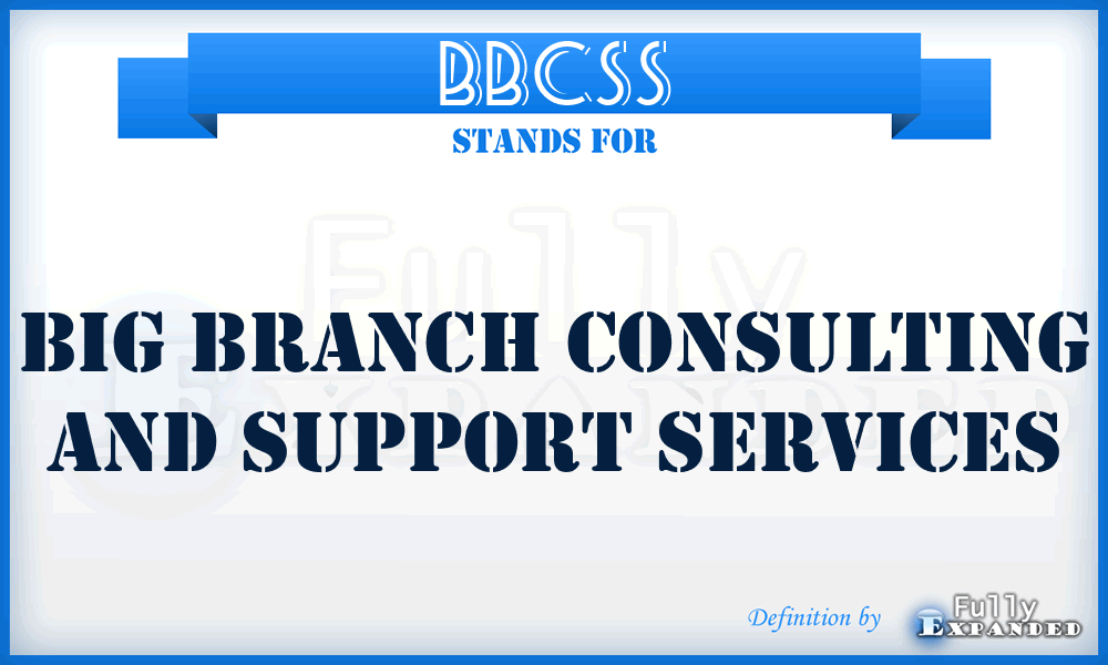 BBCSS - Big Branch Consulting and Support Services