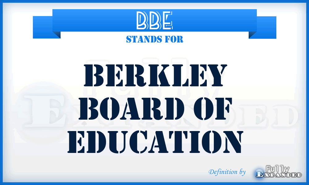 BBE - Berkley Board of Education