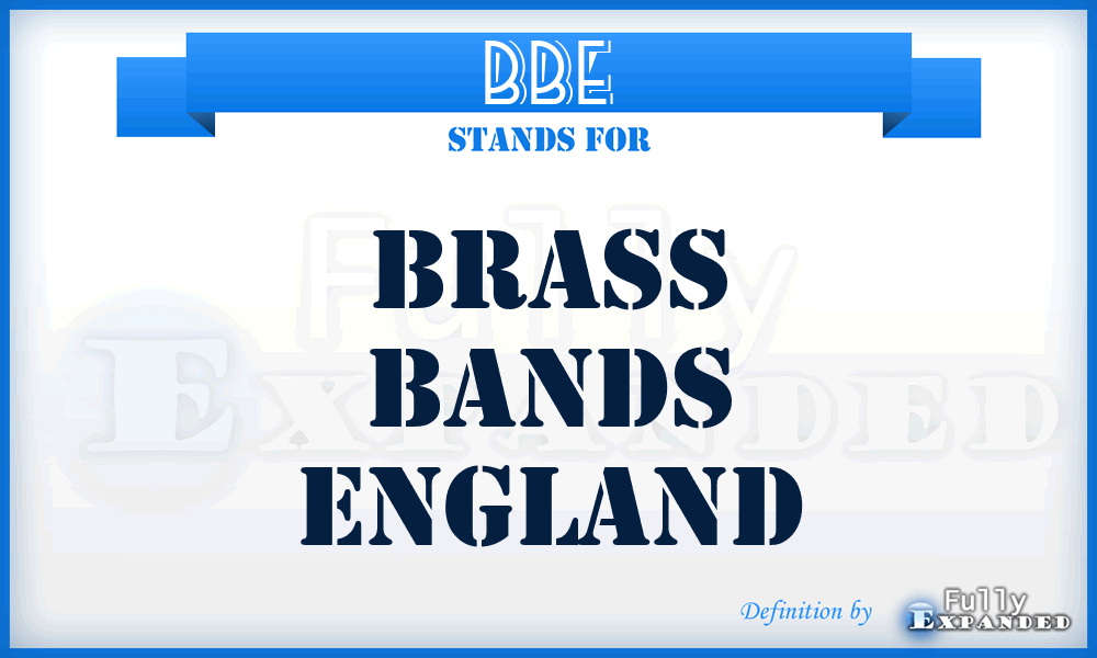 BBE - Brass Bands England