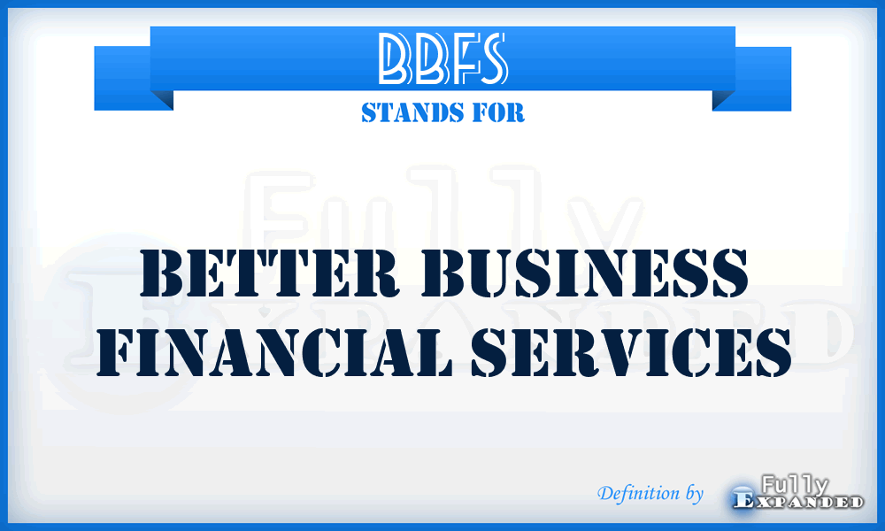 BBFS - Better Business Financial Services