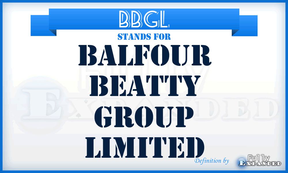 BBGL - Balfour Beatty Group Limited