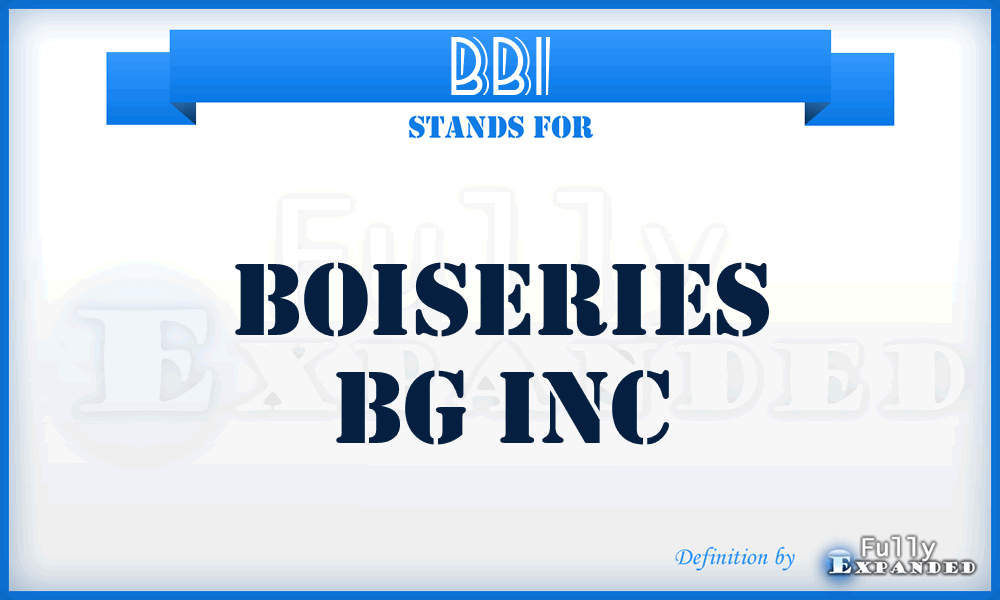 BBI - Boiseries Bg Inc