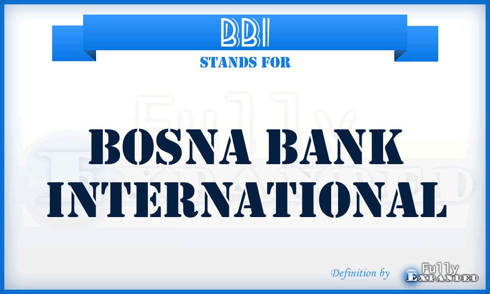 BBI - Bosna Bank International