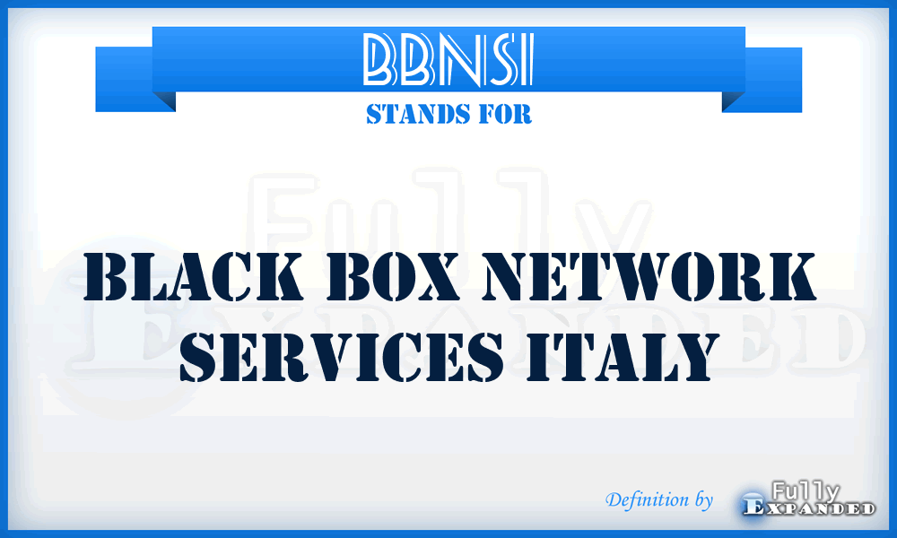 BBNSI - Black Box Network Services Italy
