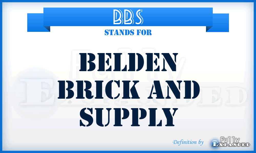 BBS - Belden Brick and Supply