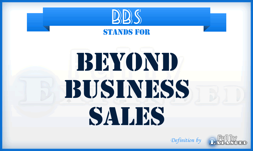 BBS - Beyond Business Sales