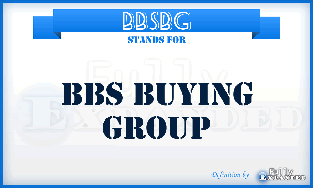BBSBG - BBS Buying Group
