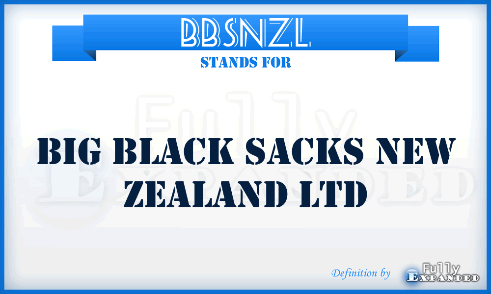 BBSNZL - Big Black Sacks New Zealand Ltd