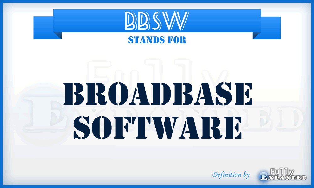 BBSW - Broadbase Software