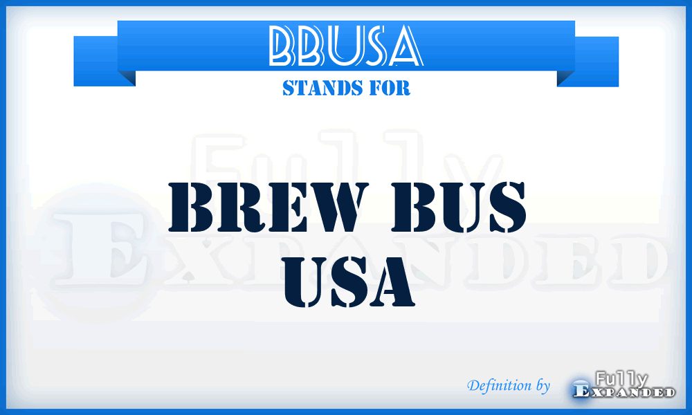 BBUSA - Brew Bus USA