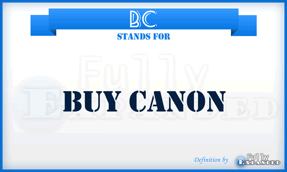 BC - Buy Canon