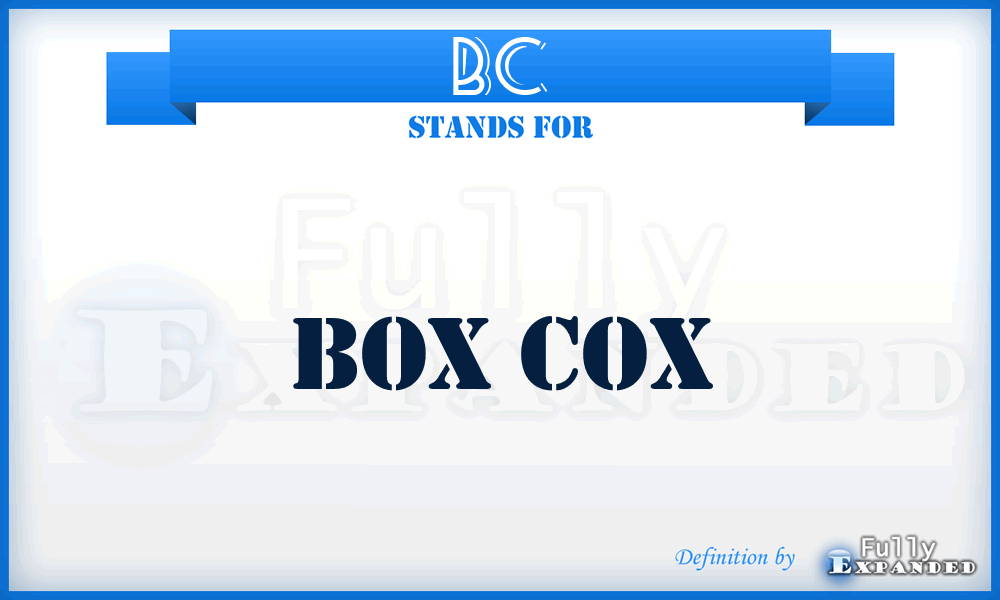 BC - Box Cox