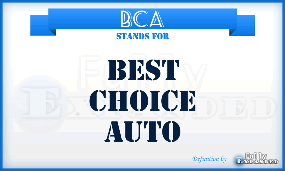 BCA - Best Choice Auto