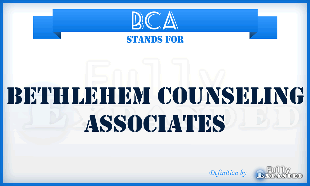 BCA - Bethlehem Counseling Associates