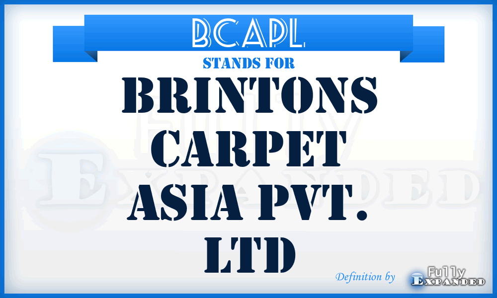 BCAPL - Brintons Carpet Asia Pvt. Ltd